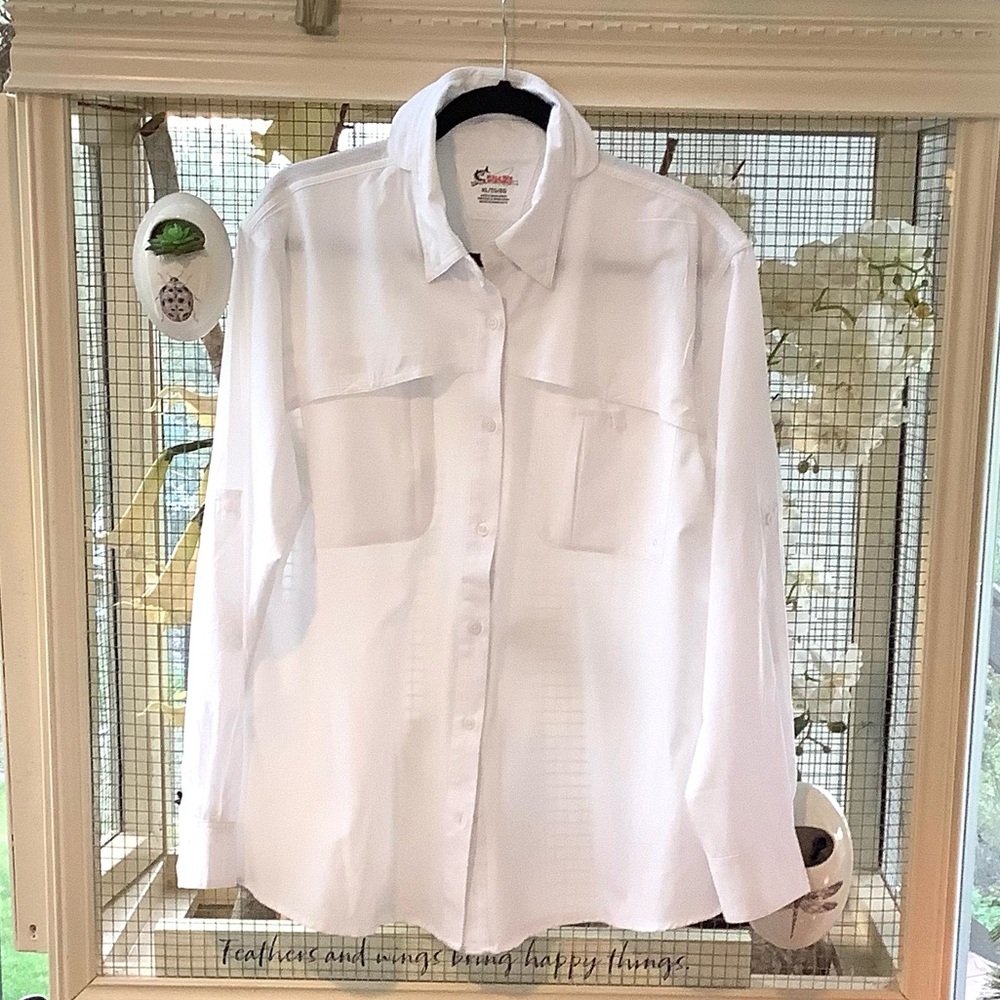 World Wide Sportsman Women’s Long Sleeve White Blouse XL